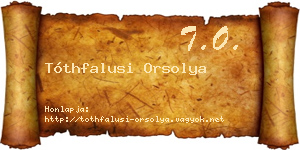 Tóthfalusi Orsolya névjegykártya